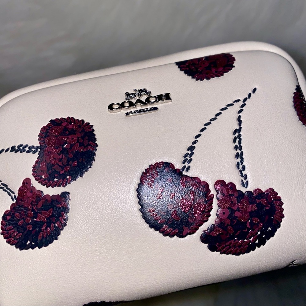 Coach Cherry print 🍒 wristlet pouch New